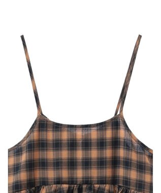 Green Parks チェックペプラムキャミワンピース Orange