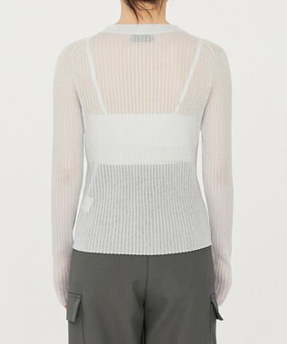 uncrave シアー リブ クルーネック ニット（uncrave STANDARD） ライトセージ