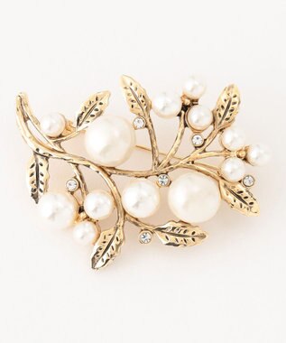 自由区 ツリーパール ブローチ ゴールド系