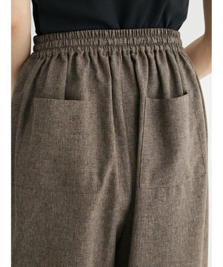 Green Parks 麻調ストレートパンツ Brown