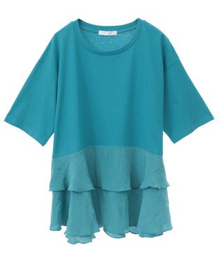 Green Parks サテンティアードドッキングプルオーバー Blue Green