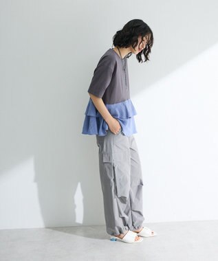 Green Parks サテンティアードドッキングプルオーバー Charcoal Gray