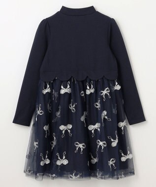 ANY KIDS ドッキングチュールワンピース ネイビー×ネイビー