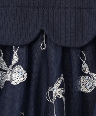 ANY KIDS ドッキングチュールワンピース ネイビー×ネイビー