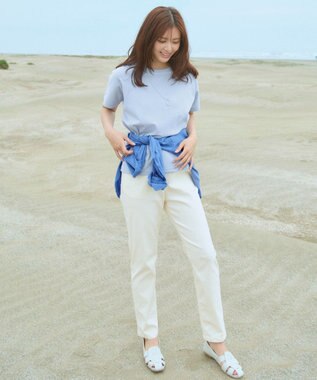 ANY 【新色追加/10色展開/洗濯機可/UVケア/接触冷感】プレミアムベーシック半袖Tシャツ サックス