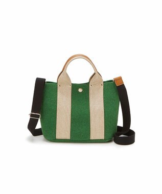 TOPKAPI 【TREASURE TOPKAPI】イタリアンフェルト ラメテープ 2way トートバッグ 2023 グリーン