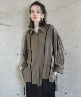 YECCA VECCA ストリングデザインシャツ Khaki