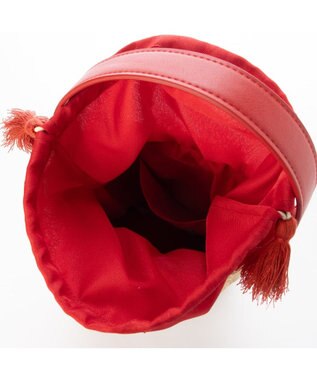 UNBILLION カシュカシュ cachecache / ハート付ラフィアバケットトート カゴバッグ レッド