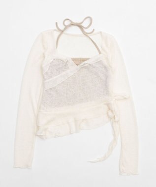 WEGO キャミレイヤードフリルデザインTOP ホワイトアイボリー