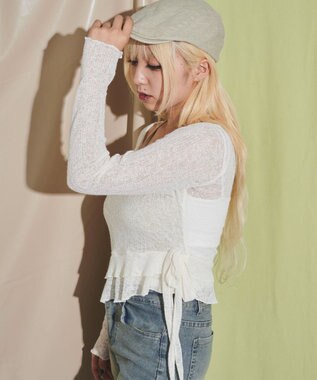 WEGO キャミレイヤードフリルデザインTOP ホワイトアイボリー