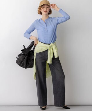 23区 【先行予約】シアーリブ レイヤード ロンTEE スカイブルー系