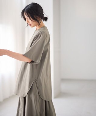 ANY オーバーシルエットブラウス カーキ