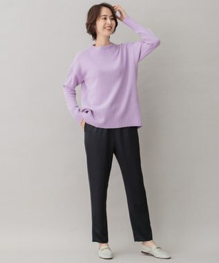 自由区 【洗える】ヘビーサテン イージーパンツ ネイビー系