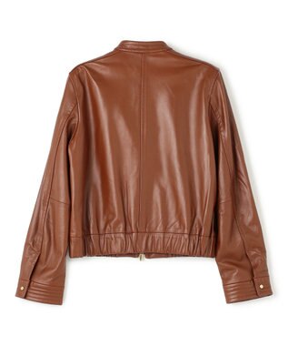 BEIGE， 【andGIRL 秋号掲載】CLYDE / ステッチデザインラムレザーブルゾン Brown