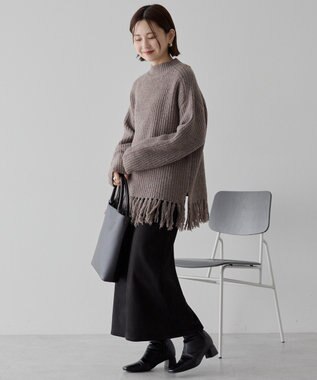 AMERICAN HOLIC フリンジニットプルオーバー Gray Beige