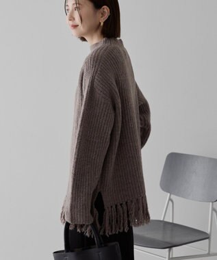 AMERICAN HOLIC フリンジニットプルオーバー Gray Beige