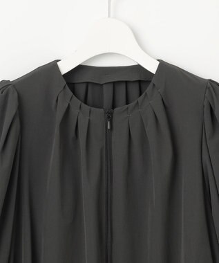 #Newans 【UVカット/撥水/接触冷感】ギャザーブラウス ラッシュガード チャコールグレー