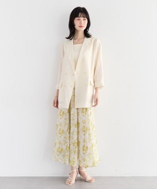 YECCA VECCA ボタニカル柄シアーロングスカート Yellow