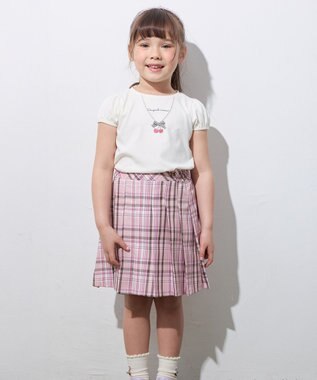 ANY KIDS プリーツ スカパン ピンク×チェック