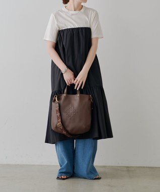 russet スリム2WAYトートバッグ <エンボスモノグラム>(CE-1611) D.Brown