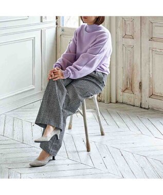 Riz raffinee <Riz raffinee>スクエアトゥパンプス ライトグレーカタオシ