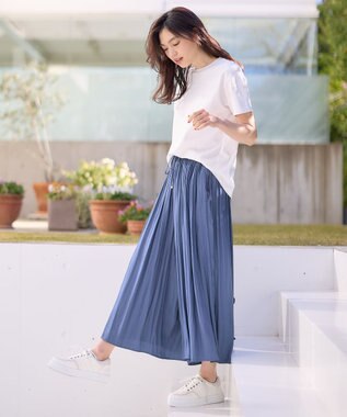 ANY 【ウエストゴム】リラックススカーチョ ブルー