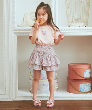 ANY KIDS 柄キュロット サックスブルー花柄