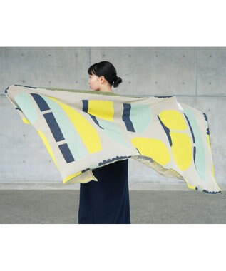 nitorito 【UNISEX】snowcover オリジナル雪山柄 ストール beige