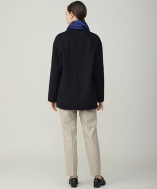 ICB WoolRever ノーカラーショートコート ブラック系