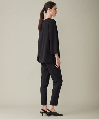 ICB 【新色追加・防シワ・速乾・洗える】Fied スリットスリーブブラウス ブラック系