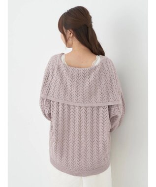 earth music&ecology ビッグカラーニットプルオーバー Lavender