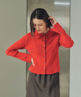 YECCA VECCA 襟付きニットカーディガン