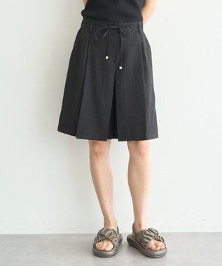 earth music&ecology 【セットアップ対応】ウエストリボンバミューダパンツ Black