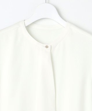 23区 【洗える】ストレッチジョーゼット アシンメトリー カットソー ホワイト系