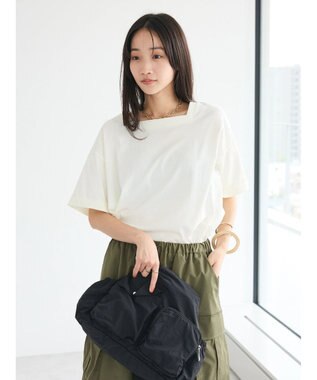 CRAFT STANDARD BOUTIQUE 接触冷感/抗菌防臭/ 前後2WAY半袖スクエアネックTee Ivory