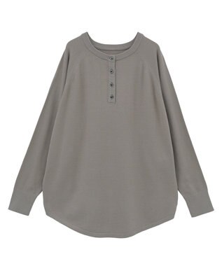 AMERICAN HOLIC バイパチ2WAYヘンリーネックニットプルオーバー Gray Beige