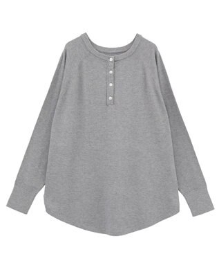 AMERICAN HOLIC バイパチ2WAYヘンリーネックニットプルオーバー Gray Mixture