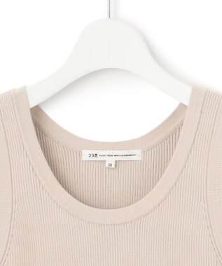 23区 S 【洗える】ニットリブ タンクトップ グレージュ系