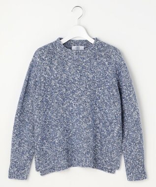 J.PRESS LADIES Color Yarn クルーネック ニット ネイビー系