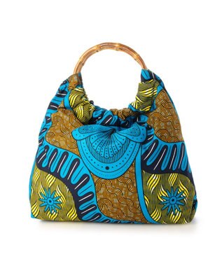 UNBILLION カシュカシュ cachecache / アフリカンプリントバンブーハンドルトート