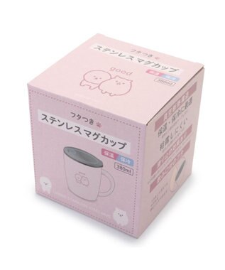 Mother garden マザーガーデン ふわんこ 蓋つき ステンレスマグカップ 380mL ピンク（淡）