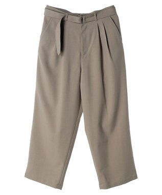 CRAFT STANDARD BOUTIQUE ポリエステルツイルベルテッドパンツ Gray Beige