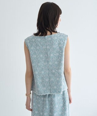 YECCA VECCA フラワーレースブラウス Light Blue