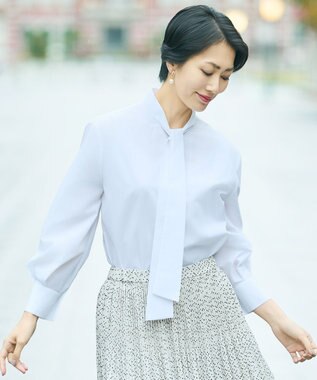 自由区 L 【カタログ掲載】ナチュラルタッチボウタイ ブラウス