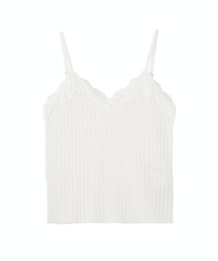 earth music&ecology レースリブキャミソール Ecru