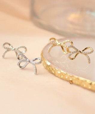 Tiaclasse 【金属アレルギー対応】ひねりリボンピアス シルバー