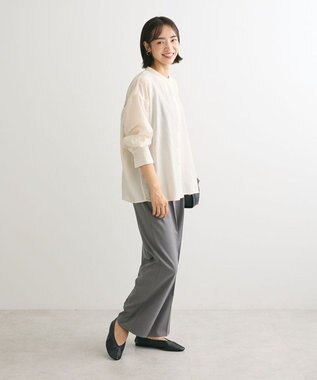 Green Parks バックシャンバンドカラーシャツ Beige