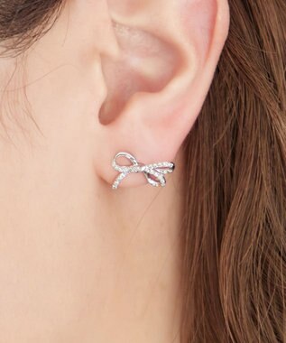 Tiaclasse 【金属アレルギー対応】ひねりリボンピアス シルバー