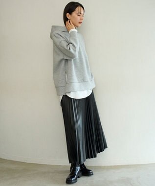 UNFILO BEAUTY FORM JERSEY サイドZIP フーディ グレー