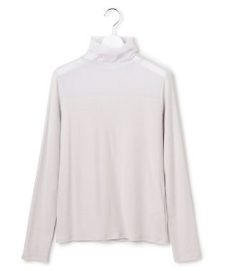 23区 L 【洗える】チュールフライス シアーハイネック カットソー ベージュ系